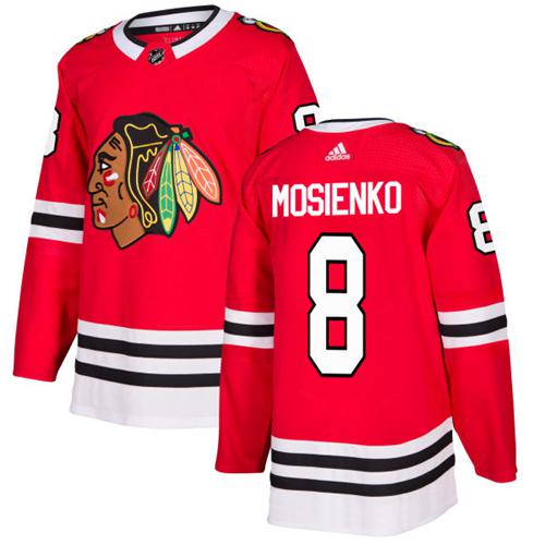 Adidas Men Chicago Blackhawks #8 Bill Mosienko Red Home Authentic Stitched NHL Jersey->chicago blackhawks->NHL Jersey